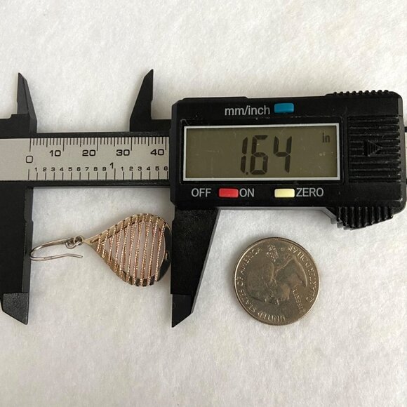 Sterling Silver 925 Italy Modernist Brass Woven Accent Teardrop Dangle Earrings - Picture 13 of 16